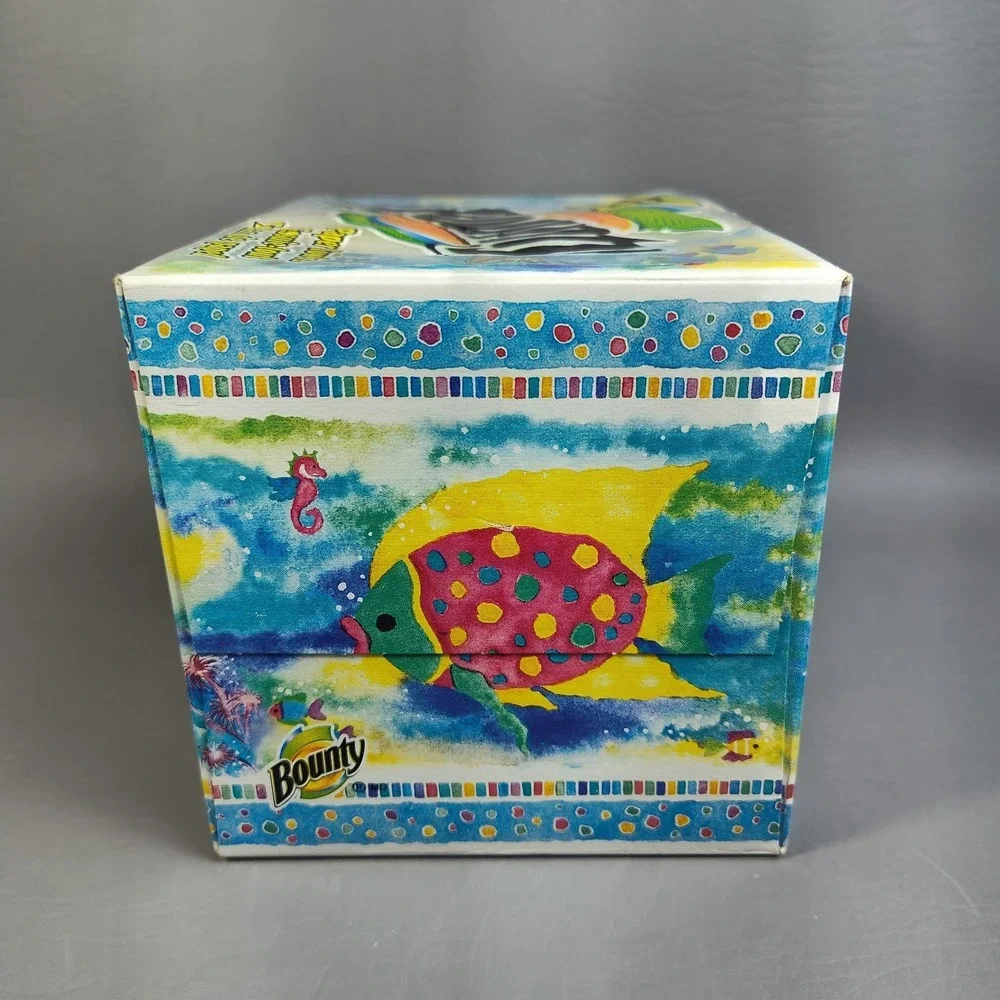 Vintage Bounty Paper Towels Box Kissing Fish II By Artist Lila Rose Kennedy 2000